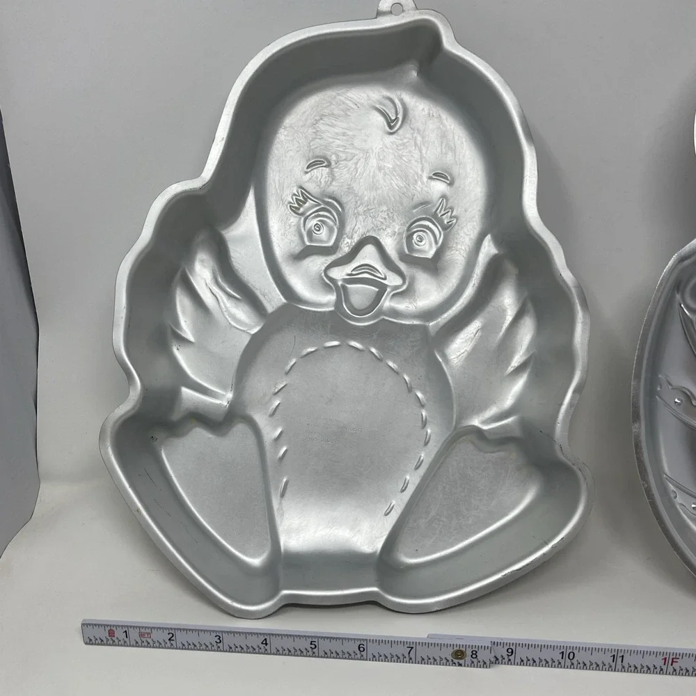 Lot Of 2 Wilton Cake Pans Easter Baby Chick Duck And Hatching Chicken With Egg